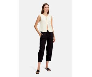 Stoffhose BETTY & CO "Damen mit elastischem Bund", Damen, Gr. 44, Normalgrößen, schwarz, Obermaterial: 76% Baumwolle, 20% Polyamid, 4% Elasthan, lässig geschnitten 7/8-Länge, Hosen Stoffhose (87364727