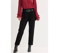 Stoffhose BONPRIX "Bundfaltenhose aus Baumwolle", Damen, Gr. 46, N-Gr, schwarz, Obermaterial: 97% Baumwolle, 3% Elasthan, Hosen Stoffhose, aus Baumwolle und Elasthan, hoher Bund, mit Bundfalten (73119