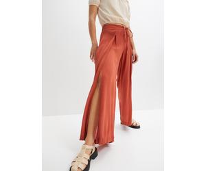 Stoffhose BONPRIX, Damen, Gr. 48, N-Gr, quarzrot, Obermaterial: 100% Viskose, regular fit, Hosen Stoffhose, aus Viskose, mit Schnürung, Regular Fit, mit weitem Bein (26802234-48) quarzrot