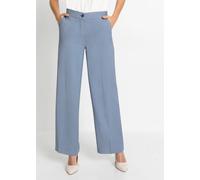 Stoffhose BONPRIX "Leichte Marlenehose mit Viskose", Damen, Gr. 48, N-Gr, rauchblau, Web, Obermaterial: 92% Viskose, 8% Polyester, gepflegt, unifarben, loose fit lang, Hosen Stoffhose, Marlenehose, Lo