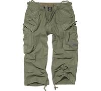 Stoffhose BRANDIT "Brandit Herren Industry Vintage Cargo 3/4 Shorts", Herren, Gr. L, US-Größen, olive, 100% Baumwolle, unifarben, normal, Hosen Stoffhose (86490364-L) olive