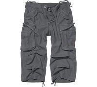Stoffhose BRANDIT "Brandit Herren Industry Vintage Cargo 3/4 Shorts", Herren, Gr. M, US-Größen, charcoal, 100% Baumwolle, unifarben, normal, Hosen Stoffhose (83356153-M) charcoal
