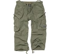 Stoffhose BRANDIT "Brandit Herren Industry Vintage Cargo 3/4 Shorts", Herren, Gr. M, US-Größen, olive, 100% Baumwolle, unifarben, normal, Hosen Stoffhose (86490364-M) olive