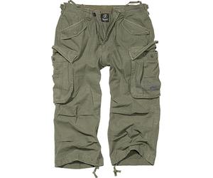 Stoffhose BRANDIT "Brandit Herren Industry Vintage Cargo 3/4 Shorts", Herren, Gr. M, US-Größen, olive, 100% Baumwolle, unifarben, normal, Hosen Stoffhose (86490364-M) olive