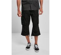 Stoffhose BRANDIT "Brandit Herren Industry Vintage Cargo 3/4 Shorts", Herren, Gr. XL, US-Größen, schwarz, 100% Baumwolle, unifarben, normal, Hosen Stoffhose (47340501-XL) schwarz