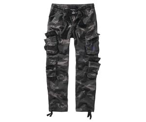 Stoffhose BRANDIT "Brandit Herren Pure Slim Fit Trouser", Herren, Gr. 4XL, US-Größen, grau (schwarzcamo), 100% Baumwolle, relaxed fit, Hosen Stoffhose (30595962-4XL) schwarzcamo