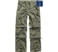 Stoffhose BRANDIT "Brandit Herren Savannah Removable Legs Pants", Herren, Gr. L, US-Größen, grün (olive), 65% Polyester, 35% Baumwolle, unifarben, loose fit, Hosen Stoffhose (68795343-L) olive