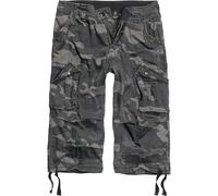 Stoffhose BRANDIT "Brandit Herren Urban Legend Cargo 3/4 Shorts", Herren, Gr. XL, US-Größen, grau (schwarzcamo), 100% Baumwolle, unifarben, normal, Hosen Stoffhose (54400224-XL) schwarzcamo
