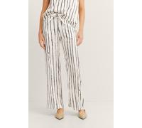 Stoffhose BUGATTI, Damen, Gr. 34, Normalgrößen, 290, weiß, 100% Viskose, gestreift, normal, Hosen Stoffhose, mit dehnbarem Bund (90868528-34) 290, weiß