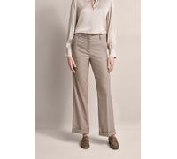 Stoffhose BUGATTI, Damen, Gr. 40, Normalgrößen, beige, 63% Polyester, 34% Viskose, 3% Elasthan, unifarben, normal, Hosen Stoffhose, mit geradem Beinverlauf (37893403-40) beige