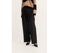 Stoffhose BUGATTI "doppelte Bundfalte", Damen, Gr. 38, Normalgrößen, schwarz (290, schwarz), 90% Polyester, 10% Elasthan, unifarben, normal, Hosen Stoffhose, mit Stretch-Anteilen (36862407-38) 290, sc
