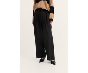 Stoffhose BUGATTI "doppelte Bundfalte", Damen, Gr. 42, Normalgrößen, 290, schwarz, 90% Polyester, 10% Elasthan, unifarben, normal, Hosen Stoffhose, mit Stretch-Anteilen (36862407-42) 290, schwarz