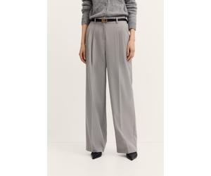 Stoffhose BUGATTI "Elegante Silhouette", Damen, Gr. 36, Normalgrößen, grau (270, dunkelgrau), 65% Polyester, 32% Viskose, 3% Elasthan, unifarben, normal, Hosen Stoffhose, mit doppelter Bundfalte & nor