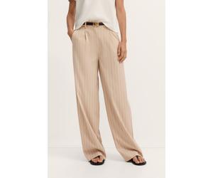Stoffhose BUGATTI "Stretch", Damen, Gr. 38, Normalgrößen, beige (50, beige), 73% Polyester, 24% Viskose, 3% Elasthan, gestreift, gerade, Hosen Stoffhose, gestreift mit geradem Beinverlauf (36795317-38