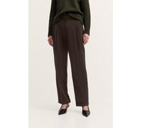 Stoffhose BUGATTI "Stretch-Komfort", Damen, Gr. 46, Normalgrößen, braun (90, braun), 64% Polyester, 34% Viskose, 2% Elasthan, unifarben, normal, Hosen Stoffhose, mit Bundfalte (71699259-46) 90, braun