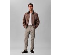 Stoffhose CALVIN KLEIN "SLIM REFINED COTTON STRETCH TROU", Herren, Gr. 34, Länge 32, beige (vintage khaki), Web, Obermaterial: 90% Baumwolle, 8% Elastomultiester, 2% Elasthan, unifarben, slim fit lang