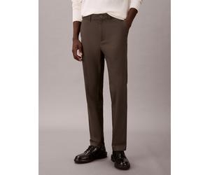Stoffhose CALVIN KLEIN "SLIM TAPERED SATEEN CHINO TROUSE", Herren, Gr. 33, Länge 34, grau (beluga), Web, Obermaterial: 97% Baumwolle, 3% Elasthan, unifarben, slim fit lang, Hosen Stoffhose, slim fit (