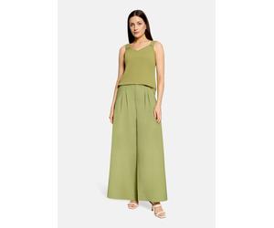 Stoffhose CARTOON "Damen mit Bundfalten", Damen, Gr. 34, Normalgrößen, grün (mosstone), Obermaterial: 71% Baumwolle, 25% Polyamid, 04% Elasthan, loose fit lang, Hosen Stoffhose (84775612-34) mosstone
