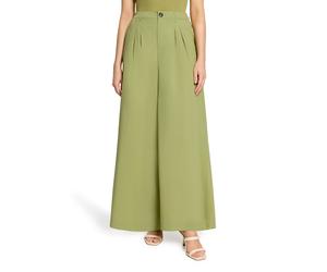 Stoffhose CARTOON "Damen mit Bundfalten", Damen, Gr. 34, Normalgrößen, mosstone, Obermaterial: 71% Baumwolle, 25% Polyamid, 04% Elasthan, loose fit lang, Hosen Stoffhose (84775612-34) mosstone