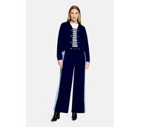 Stoffhose CARTOON "Damen mit Galonstreifen", Damen, Gr. 40, Normalgrößen, blau (dunkelblau), Obermaterial: 50% Viskose, 45% Polyester, 5% Elasthan, gerade lang, Hosen Stoffhose (38479551-40) dunkelbla