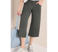 Stoffhose CECIL, Damen, Gr. 28, Länge 22, grau (clear khaki), Web, 96% Baumwolle, 4% Elasthan, unifarben, loose fit 3/4-Länge, Hosen Stoffhose, aus Baumwolle mit Stretchanteil (22985219-28) clear khak