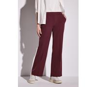 Stoffhose CECIL, Damen, Gr. 38, Länge 30, rot (schwarz cherry rot), Stoff, 88% Polyester, 12% Elasthan, unifarben, loose fit lang, Hosen Stoffhose, im Loose Fit (89339844-38) schwarz cherry rot