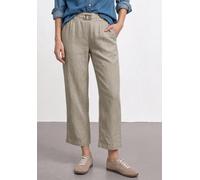 Stoffhose CECIL, Damen, Gr. 40, Länge 26, timeless beige, Stoff, 100% Leinen, unifarben, loose fit 7/8-Länge, Hosen Stoffhose, mit Wide Legs (57275450-40) timeless beige