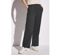 Stoffhose CECIL, Damen, Gr. 42, Länge 30, grau (granite grau), Stoff, 88% Polyester, 12% Elasthan, unifarben, loose fit lang, Hosen Stoffhose, im Loose Fit (27696733-42) granite grau