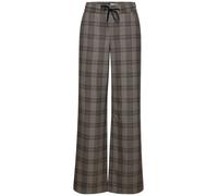 Cecil Damen Stoffhose Neele Check – High Waist Wide Leg, kariert, Elastikbund, Gr. L, truffle braun