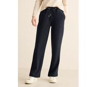 Stoffhose CECIL, Damen, Gr. L, Länge 28, blau (universal blau), Stoff, 73% Polyester, 22% Viskose, 5% Elasthan, Strukturmuster, comfort fit normal, Hosen Stoffhose, mit Tunnelzugband (62324107-L) univ