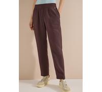 Stoffhose CECIL, Damen, Gr. L, Länge 28, braun cacao, Stoff, 85% Viskose, 15% Polyamid, unifarben, slim fit knöchelfrei, Hosen Stoffhose, im Loose Fit (29107052-L) braun cacao