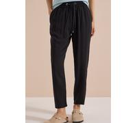 Stoffhose CECIL, Damen, Gr. L, Länge 28, schwarz, Stoff, 100% Viskose, unifarben, loose fit knöchelfrei, Hosen Stoffhose, im Loose Fit (56185057-L) schwarz