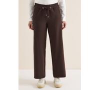 Stoffhose CECIL, Damen, Gr. L, Länge 30, braun (macchiato braun), Stoff, 72% Polyester, 24% Viskose, 4% Elasthan, unifarben, comfort fit normal, Hosen Stoffhose, mit Tape (74084845-L) macchiato braun
