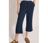 Stoffhose CECIL, Damen, Gr. M, Länge 24, blau (universal blau), Web, 100% Baumwolle, unifarben, loose fit 7/8-Länge, Hosen Stoffhose, High Waist (59387346-M) universal blau