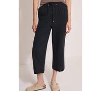Stoffhose CECIL, Damen, Gr. M, Länge 24, schwarz, Web, 100% Baumwolle, unifarben, loose fit 7/8-Länge, Hosen Stoffhose, High Waist (62942952-M) schwarz