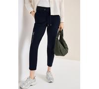 Stoffhose CECIL, Damen, Gr. M, Länge 28, blau (universal blau), Stoff, 61% Viskose, 32% Polyamid, 7% Elasthan, unifarben, comfort fit knöchelfrei, Hosen Stoffhose, Middle Waist (75645827-M) universal
