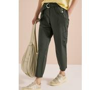 Stoffhose CECIL, Damen, Gr. M, Länge 28, clear khaki, Web, 98% Baumwolle, 2% Elasthan, unifarben, loose fit knöchelfrei, Hosen Stoffhose, im Loose Fit (88183608-M) clear khaki