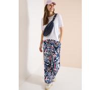 Stoffhose CECIL, Damen, Gr. M, Länge 28, universal blau, Stoff, 85% Viskose, 15% Nylon, gemustert, weit normal, Hosen Stoffhose, mit Print-Details (66858441-M) universal blau