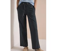 Stoffhose CECIL, Damen, Gr. M (40), Länge 30, palm breeze grün, Web, Obermaterial: 71% Baumwolle, 25% Polyamid, 4% Elasthan, unifarben, loose fit lang, Hosen Stoffhose, Elastikbund, feines Streifemust