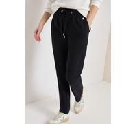Stoffhose CECIL, Damen, Gr. M, Länge 30, schwarz, Web, 66% Baumwolle, 30% Polyester, 4% Elasthan, unifarben, comfort fit lang, Hosen Stoffhose, Middle Waist (77268556-M) schwarz