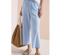 Stoffhose CECIL, Damen, Gr. S, Länge 26, blouse blau, Web, 75% Baumwolle, 25% Modal, unifarben, loose fit 7/8-Länge, Hosen Stoffhose, mit Wide Legs (23148148-S) blouse blau