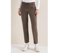 Stoffhose CECIL, Damen, Gr. S, Länge 28, coffee taupe, Stoff, 56% Lyocell, 41% Baumwolle, 3% Elasthan, unifarben, comfort fit knöchelfrei, Hosen Stoffhose, Middle Waist (20145255-S) coffee taupe