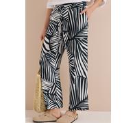 Stoffhose CECIL, Damen, Gr. S, Länge 28, palm breeze grün, Stoff, 100% Viskose, gemustert, loose fit knöchelfrei, Hosen Stoffhose, High Waist (14860940-S) palm breeze grün