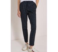 Stoffhose CECIL, Damen, Gr. S, Länge 28, schwarz navy blau, Stoff, 64% Polyester, 30% Viskose, 6% Elasthan, comfort fit lang, Hosen Stoffhose, Middle Waist (54289837-S) schwarz navy blau