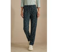 Stoffhose CECIL, Damen, Gr. S, Länge 30, grün (slate khaki), Stoff, 50% Polyester, 50% Viskose, animal-print, normal lang, Hosen Stoffhose, mit seitlichem Reißverschluss (74575630-S) slate khaki