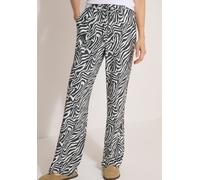 Stoffhose CECIL, Damen, Gr. S (38), Länge 30, schwarz-weiß (palm breeze grün), Web, Obermaterial: 100% Viskose. Futter: 100% Polyester, bedruckt, lang, Hosen Stoffhose, Sommerhose, abstrahierter Zebra