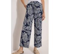Stoffhose CECIL, Damen, Gr. XL, Länge 28, blau (universal blau), Stoff, 100% Viskose, gemustert, loose fit knöchelfrei, Hosen Stoffhose, High Waist (87954417-XL) universal blau