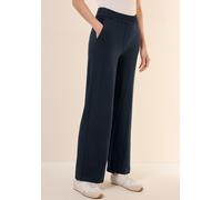 Stoffhose CECIL, Damen, Gr. XL, Länge 28, blau (universal blau), Stoff, 95% Viskose, 5% Elasthan, unifarben, loose fit lang, Hosen Stoffhose, mit seitlichen Einschubtaschen (10464565-XL) universal bla