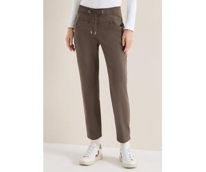 Stoffhose CECIL, Damen, Gr. XL, Länge 28, coffee taupe, Stoff, 56% Lyocell, 41% Baumwolle, 3% Elasthan, unifarben, comfort fit knöchelfrei, Hosen Stoffhose, Middle Waist (20145255-XL) coffee taupe