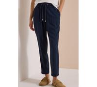 Stoffhose CECIL, Damen, Gr. XL, Länge 28, universal blau, Stoff, 100% Viskose, unifarben, loose fit knöchelfrei, Hosen Stoffhose, im Loose Fit (63319234-XL) universal blau